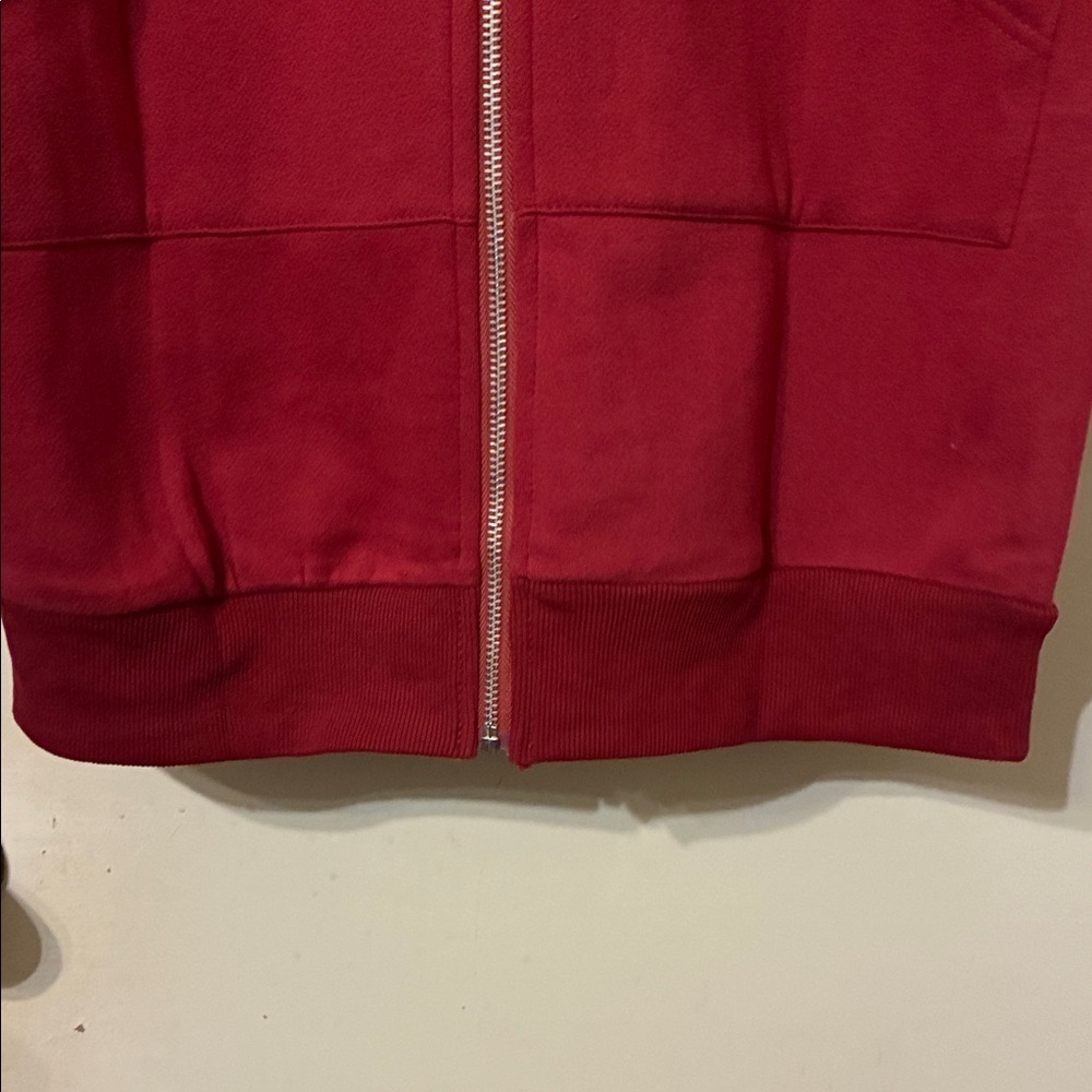 New Casual Red Longline Hoodie Full zip size Small - Picture 3 of 8